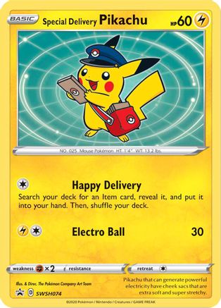 Special Delivery Pikachu SWSH074 [SWSH Sword & Shield Promo Cards]  - Holofoil