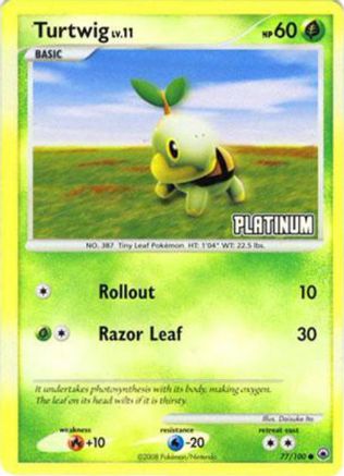 Turtwig 077/100 [Burger King Promos]  - Reverse Holofoil