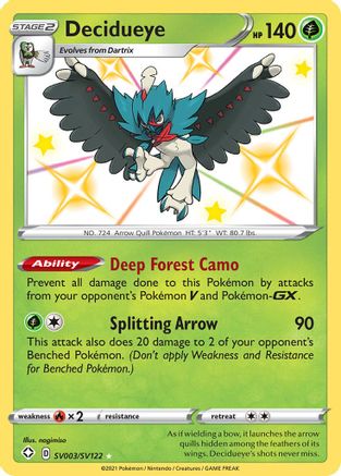 Decidueye SV003/SV122 [Shining Fates Shiny Vault]  - Holofoil