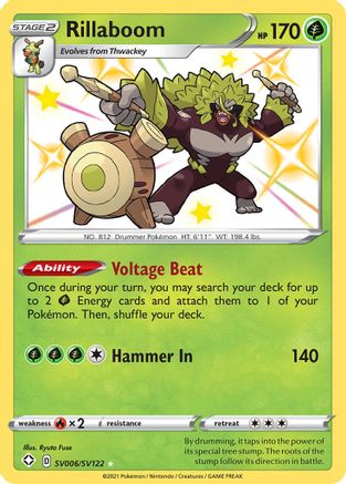Rillaboom SV006/SV122 [Shining Fates Shiny Vault]  - Holofoil