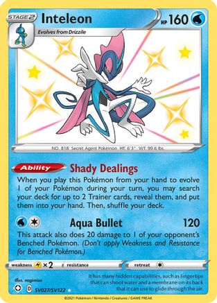 Inteleon SV027/SV122 [Shining Fates Shiny Vault]  - Holofoil