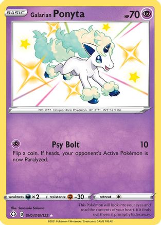 Galarian Ponyta SV047/SV122 [Shining Fates Shiny Vault]  - Holofoil