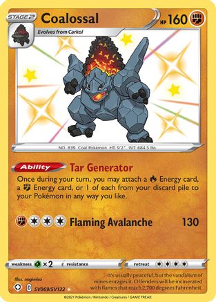 Coalossal SV069/SV122 [Shining Fates Shiny Vault]  - Holofoil
