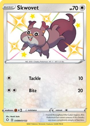 Skwovet SV099/SV122 [Shining Fates Shiny Vault]  - Holofoil