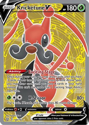 Kricketune V (Full Art) 142/163 [SWSH05 Battle Styles]  - Holofoil