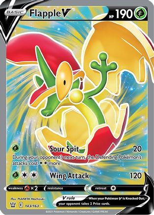 Flapple V (Full Art) 143/163 [SWSH05 Battle Styles]  - Holofoil