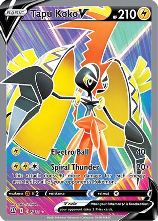 Tapu Koko V (Full Art) 147/163 [SWSH05 Battle Styles]  - Holofoil