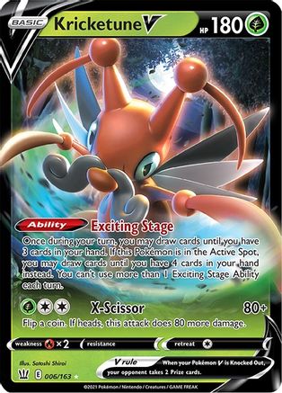 Kricketune V 006/163 [SWSH05 Battle Styles]  - Holofoil