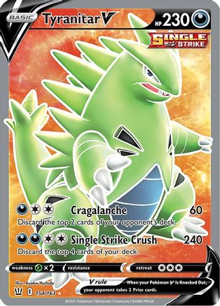 Tyranitar V (Full Art) 154/163 [SWSH05 Battle Styles]  - Holofoil