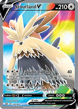 Stoutland V (Full Art) 157/163 [SWSH05 Battle Styles]  - Holofoil