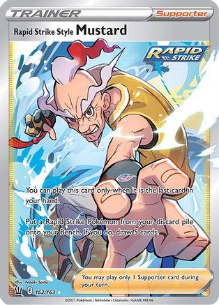 Rapid Strike Style Mustard (Full Art) 162/163 [SWSH05 Battle Styles]  - Holofoil