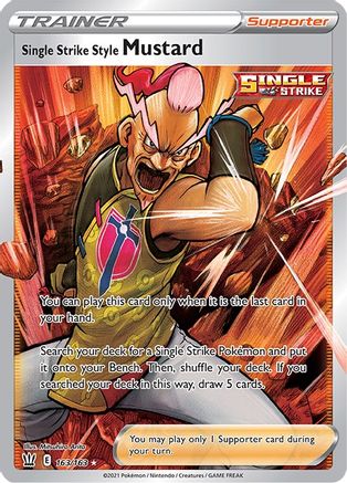 Single Strike Style Mustard (Full Art) 163/163 [SWSH05 Battle Styles]  - Holofoil