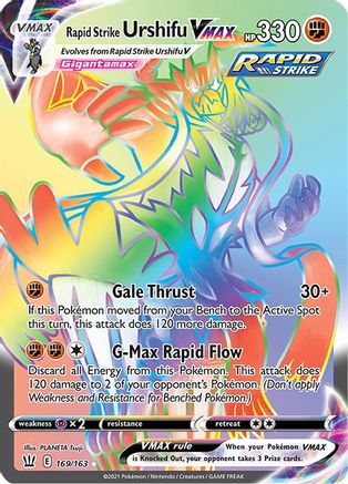 Rapid Strike Urshifu VMAX (Secret) 169/163 [SWSH05 Battle Styles]  - Holofoil