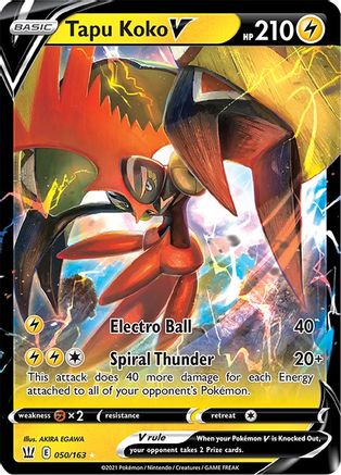 Tapu Koko V 050/163 [SWSH05 Battle Styles]  - Holofoil