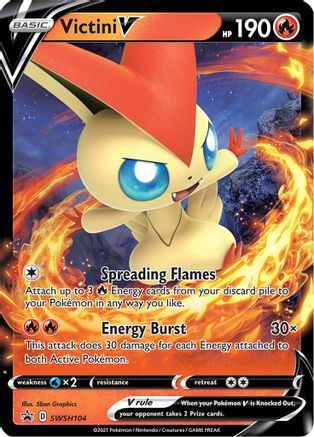 Victini V SWSH104 [SWSH Sword & Shield Promo Cards]  - Holofoil