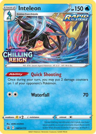 Inteleon SWSH113 [SWSH Sword & Shield Promo Cards]  - Holofoil