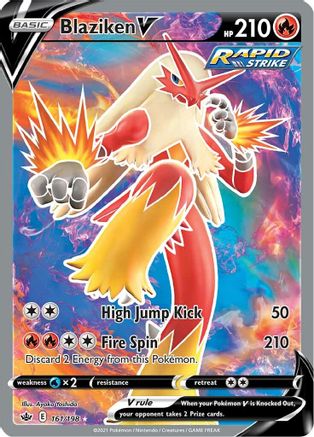 Blaziken V (Full Art) 161/198 [SWSH06 Chilling Reign]  - Holofoil