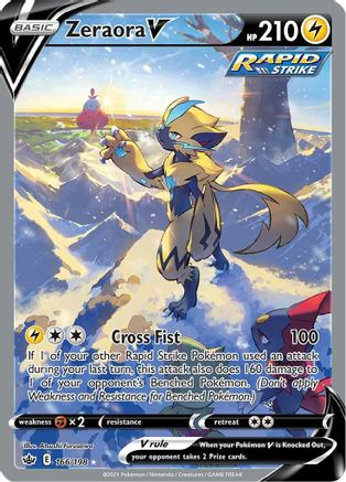 Zeraora V (Alternate Full Art) 166/198 [SWSH06 Chilling Reign]  - Holofoil