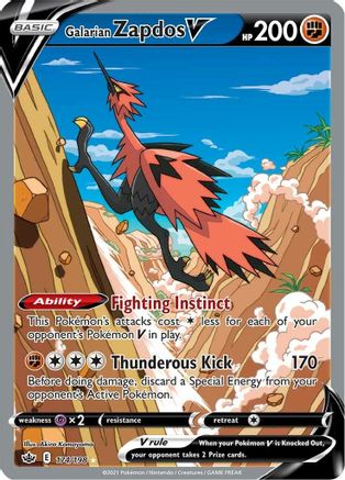 Galarian Zapdos V (Alternate Full Art) 174/198 [SWSH06 Chilling Reign]  - Holofoil