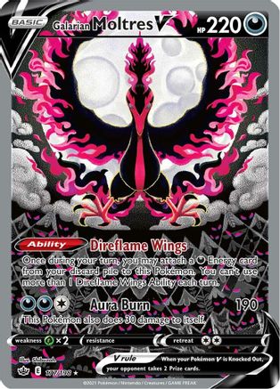 Galarian Moltres V (Alternate Full Art) 177/198 [SWSH06 Chilling Reign]  - Holofoil