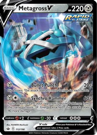 Metagross V 112/198 [SWSH06 Chilling Reign]  - Holofoil