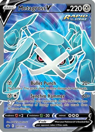 Metagross V (Full Art) 181/198 [SWSH06 Chilling Reign]  - Holofoil