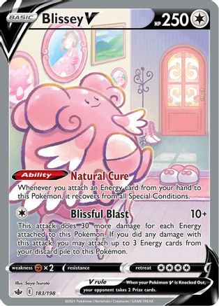 Blissey V (Alternate Full Art) 183/198 [SWSH06 Chilling Reign]  - Holofoil