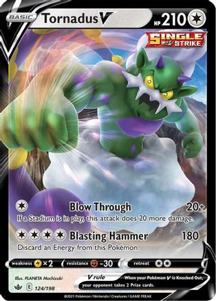 Tornadus V 124/198 [SWSH06 Chilling Reign]  - Holofoil