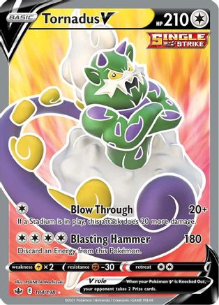 Tornadus V (Full Art) 184/198 [SWSH06 Chilling Reign]  - Holofoil
