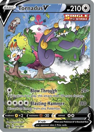 Tornadus V (Alternate Full Art) 185/198 [SWSH06 Chilling Reign]  - Holofoil
