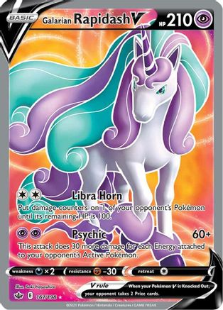 Galarian Rapidash V (Full Art) 167/198 [SWSH06 Chilling Reign]  - Holofoil