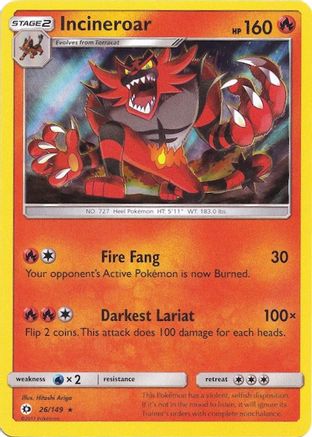 Incineroar 026/149 [Miscellaneous Cards & Products]  - Holofoil