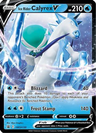 Ice Rider Calyrex V SWSH130 [SWSH Sword & Shield Promo Cards]  - Holofoil