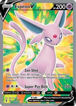 Espeon V (Full Art) 179/203 [SWSH07 Evolving Skies]  - Holofoil