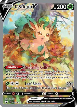 Leafeon V (Alternate Full Art) 167/203 [SWSH07 Evolving Skies]  - Holofoil