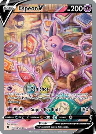 Espeon V (Alternate Full Art) 180/203 [SWSH07 Evolving Skies]  - Holofoil