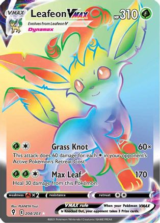 Leafeon VMAX (Secret) 204/203 [SWSH07 Evolving Skies]  - Holofoil