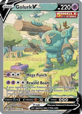 Golurk V (Alternate Full Art) 182/203 [SWSH07 Evolving Skies]  - Holofoil