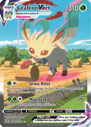 Leafeon VMAX (Alternate Art Secret) 205/203 [SWSH07 Evolving Skies]  - Holofoil