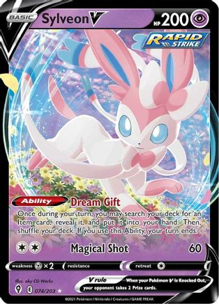 Sylveon V 074/203 [SWSH07 Evolving Skies]  - Holofoil