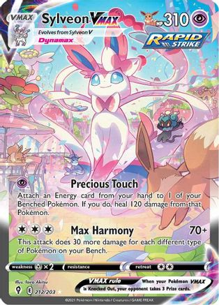 Sylveon VMAX (Alternate Art Secret) 212/203 [SWSH07 Evolving Skies]  - Holofoil