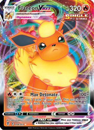 Flareon VMAX 018/203 [SWSH07 Evolving Skies]  - Holofoil