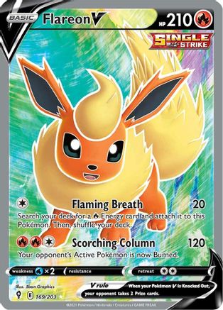 Flareon V (Full Art) 169/203 [SWSH07 Evolving Skies]  - Holofoil