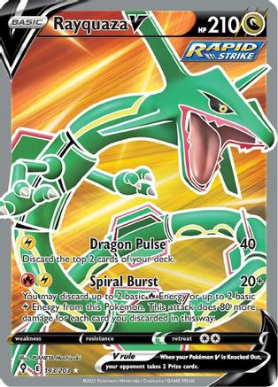 Rayquaza V (Full Art) 193/203 [SWSH07 Evolving Skies]  - Holofoil