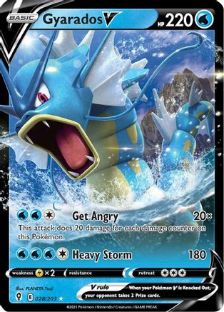 Gyarados V 028/203 [SWSH07 Evolving Skies]  - Holofoil