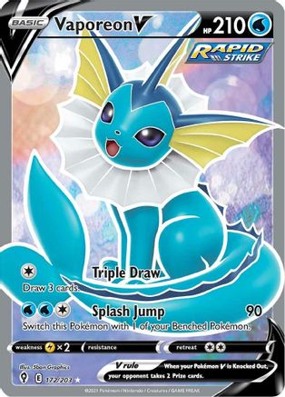 Vaporeon V (Full Art) 172/203 [SWSH07 Evolving Skies]  - Holofoil