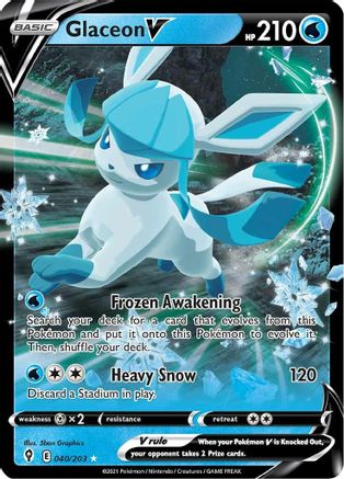 Glaceon V 040/203 [SWSH07 Evolving Skies]  - Holofoil