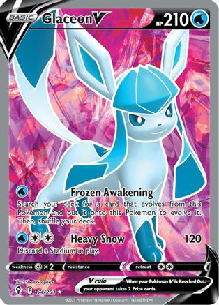 Glaceon V (Full Art) 174/203 [SWSH07 Evolving Skies]  - Holofoil