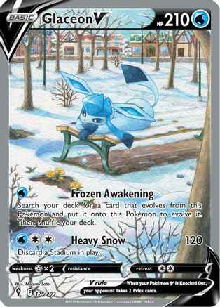 Glaceon V (Alternate Full Art) 175/203 [SWSH07 Evolving Skies]  - Holofoil