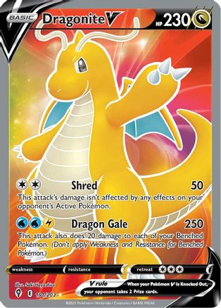 Dragonite V (Full Art) 191/203 [SWSH07 Evolving Skies]  - Holofoil